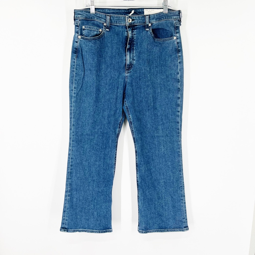 Rag & Bone Nina High-Rise Ankle Flare Jeans in Clean Vincent